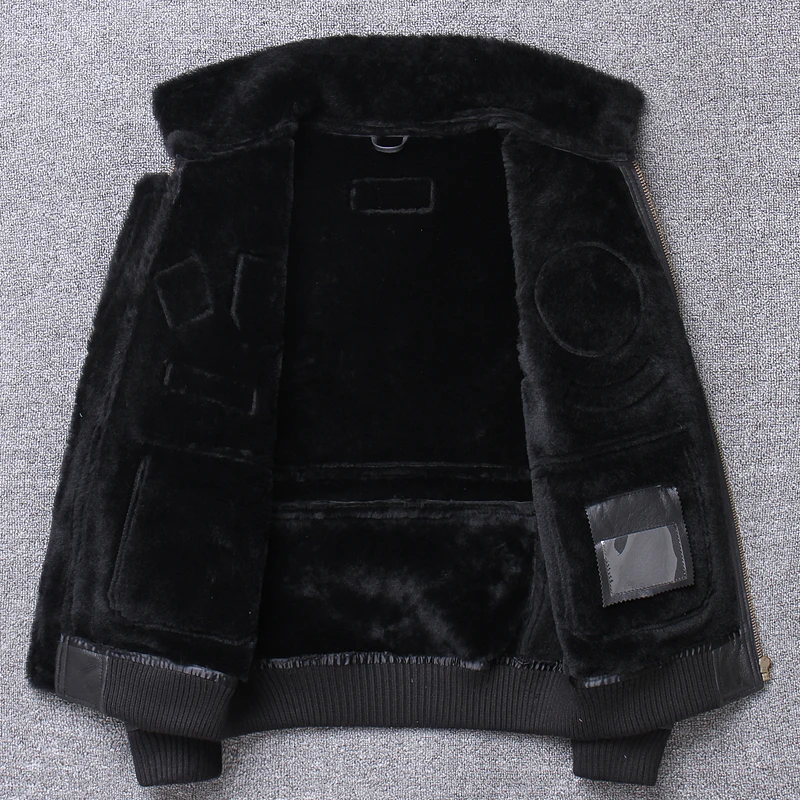 Бесплатная доставка зимнее меховое пальто из овчины B3 Мужская теплая кожаная