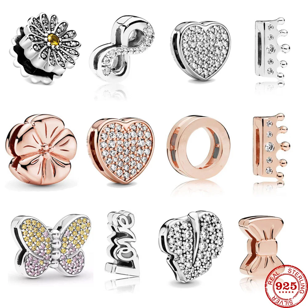 Шармы S925 подвески цветочные рефлексоры бусины сделай сам фиксированный зажим