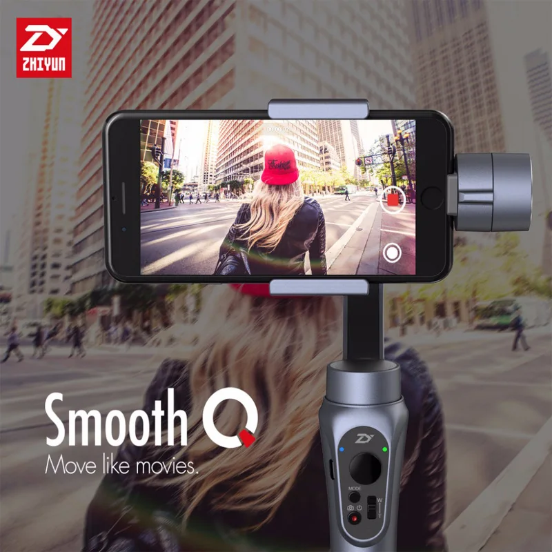 Zhiyun Smooth q 3-осевой ручной шарнирный стабилизатор для камеры Gopro и Беспроводной пульт дистанционного управления для смартфона iPhone, samsung, huawei, Gopro Hero 6/5/4