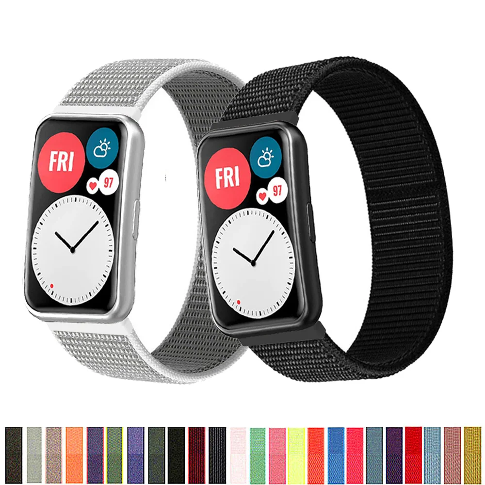 

Nylon Strap For Huawei Watch FIT Band Smartwatch Accessories Sport Loop Wristband Belt bracelet Huawei Watch fit 2021 Strap