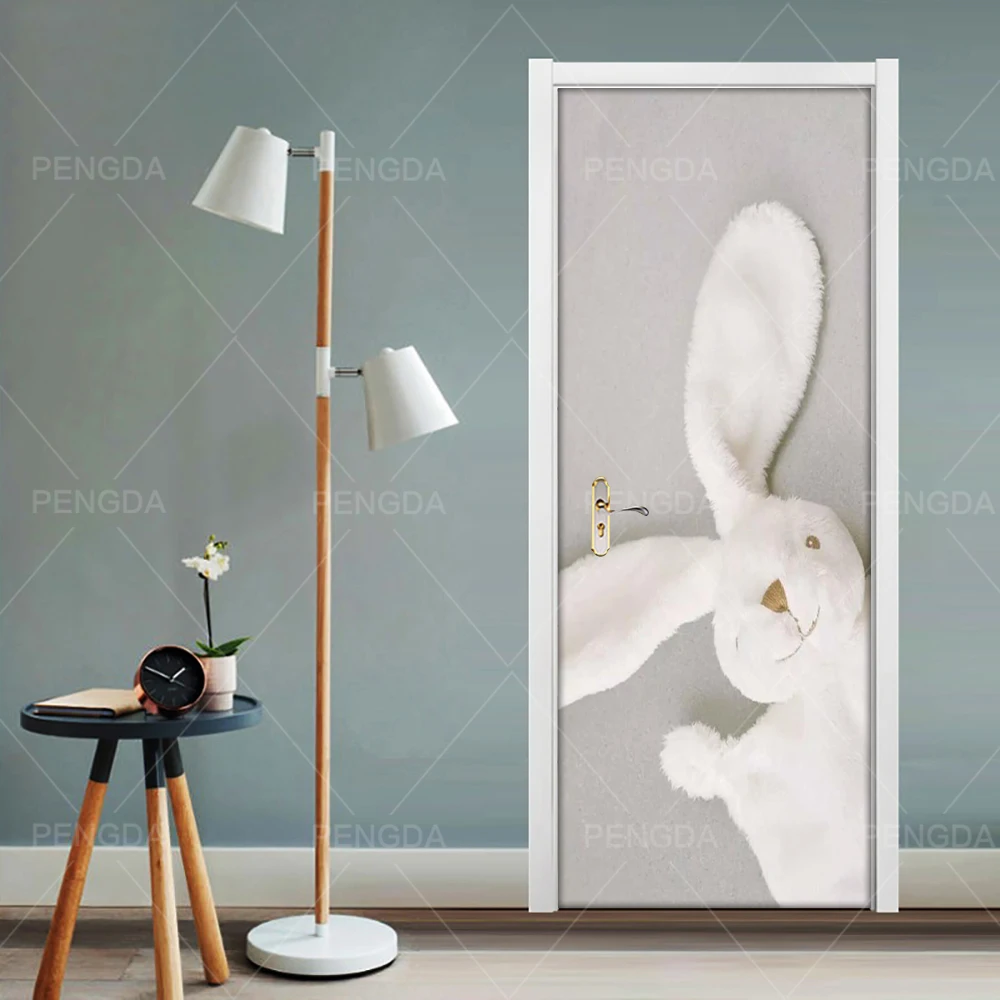 Наклейка плакат 3D креативный кролик милая кукла Домашнее украшение дверные