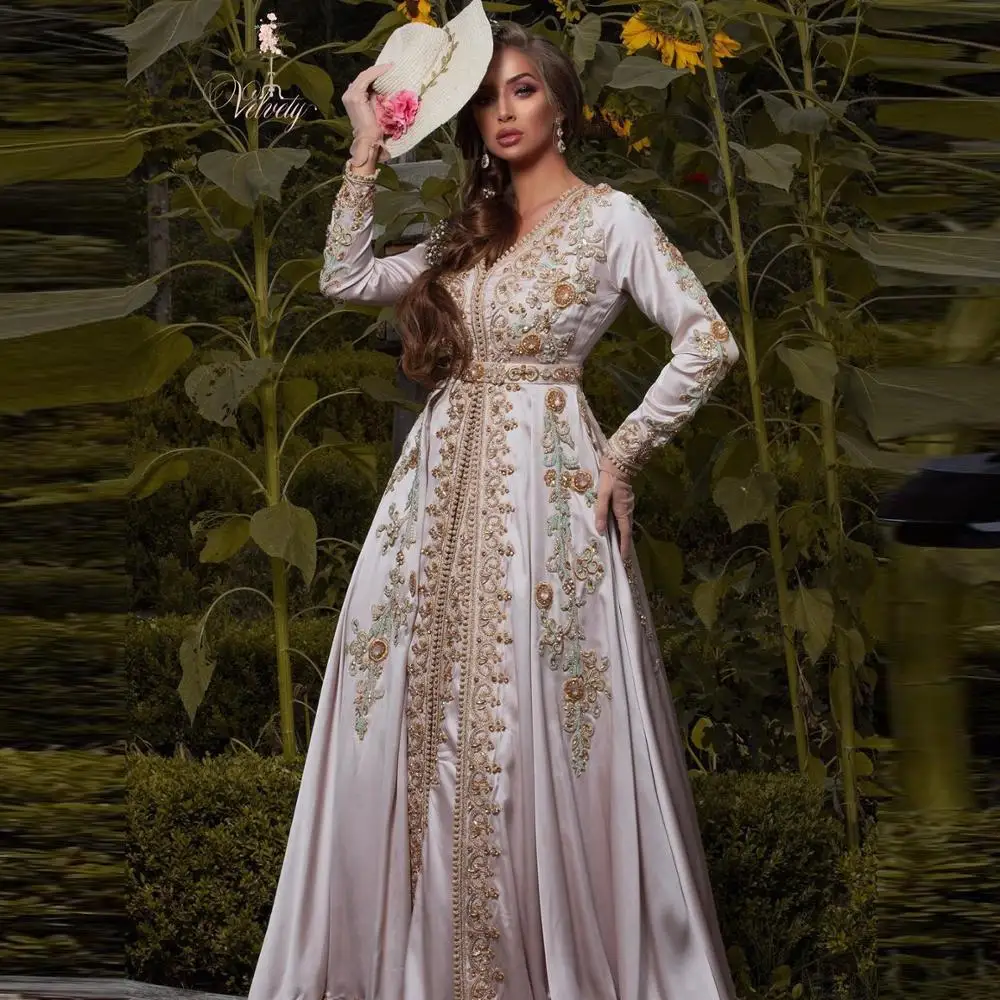 

Moroccan Kaftan Evening Dresses Lace Appliques Arabic Muslim Special Occasion Dresses Custom Formal Prom Dress