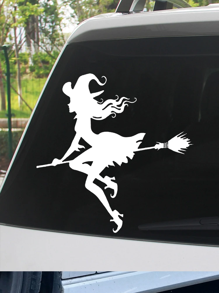 Стикеры для Хэллоуина ведьма летающая на метле мотоциклетные декоративные