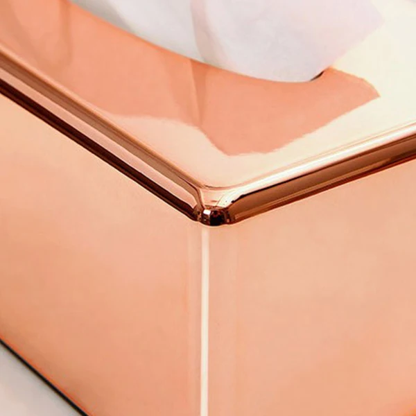 

Paper Rack Elegant Royal Rose Gold Car Home Rectangle Shaped Tissue Box Container Napkin Tissue Holder
