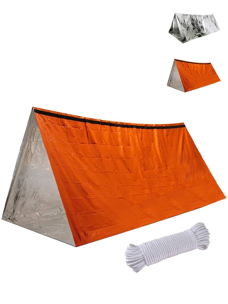 

Emergency Tent Durable Waterproof Tube Tent Survival Shelter Lightweight Thermal Insulated Blanket for Hiking Camping