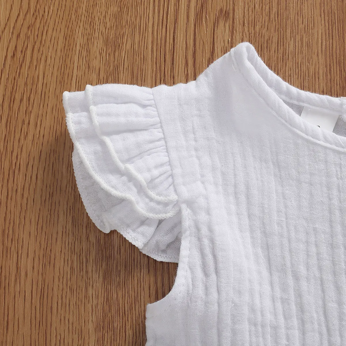 Платье детское летнее хлопковое с оборками и рукавами фонариками|Платья| |