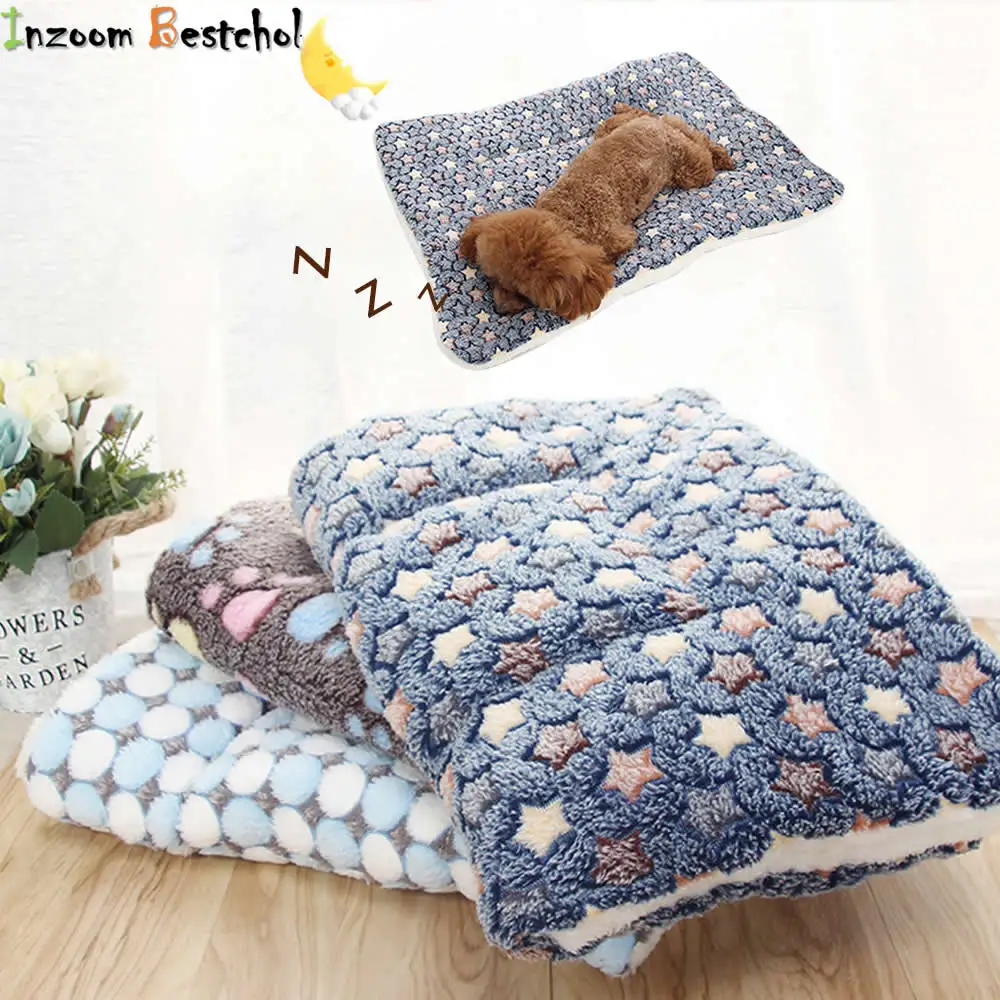 

Soft Flannel Pet Mat dog Bed Winter Thicken Warm Dogs Cats Blanket Bed Mat Puppy Sleeping Cover Towel Cushion For Small Medium l