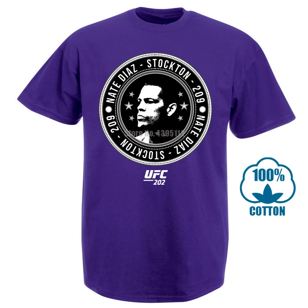 Мужская модная дешевая футболка Nate Diaz Stockton 209 повторная черная футболка мужская Повседневная футболка - Цвет: Фиолетовый