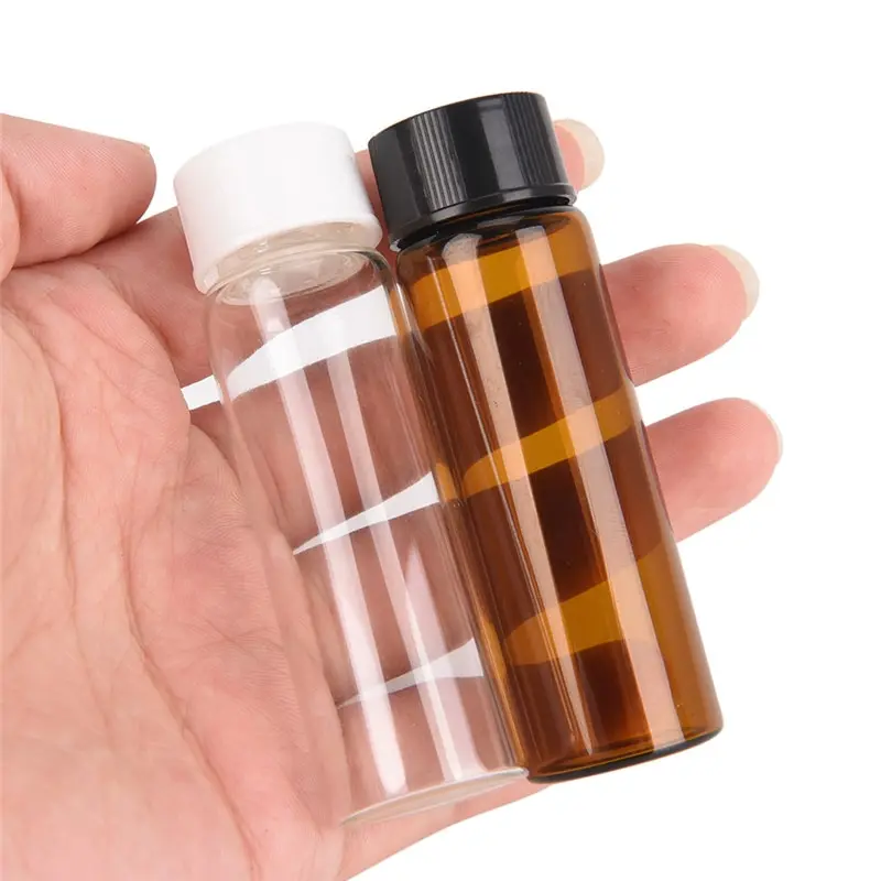 2 шт маленькая янтарная бутылка эфирного масла с пластиковой крышкой 15 мл
