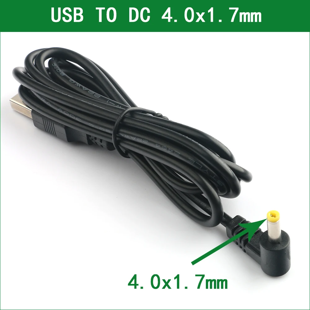 

USB 2.0 A Male to Right Angled 90 Degree DC 4.0x1.7mm 5V DC Barrel Jack Power Cable (Max 2.5A Power Cable, Center PIN Positive)