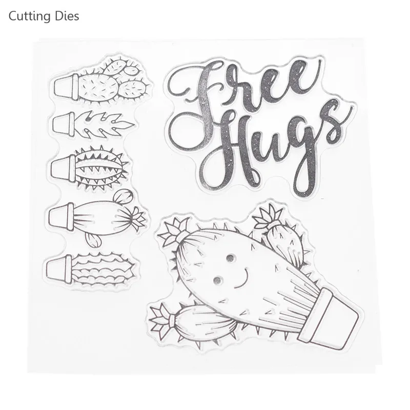 2019 милые прозрачные штампы с мультяшным КАКТУСОМ для скрапбукинга фотоальбома силиконовые резиновые