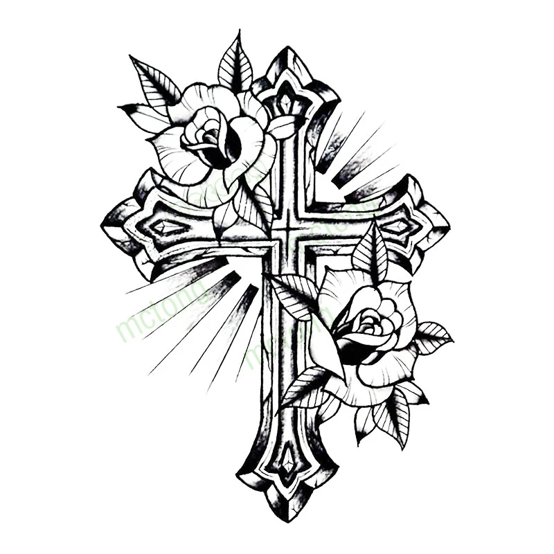 Водостойкая Временная наклейка для татуировок Череп кость пистолет крышка с