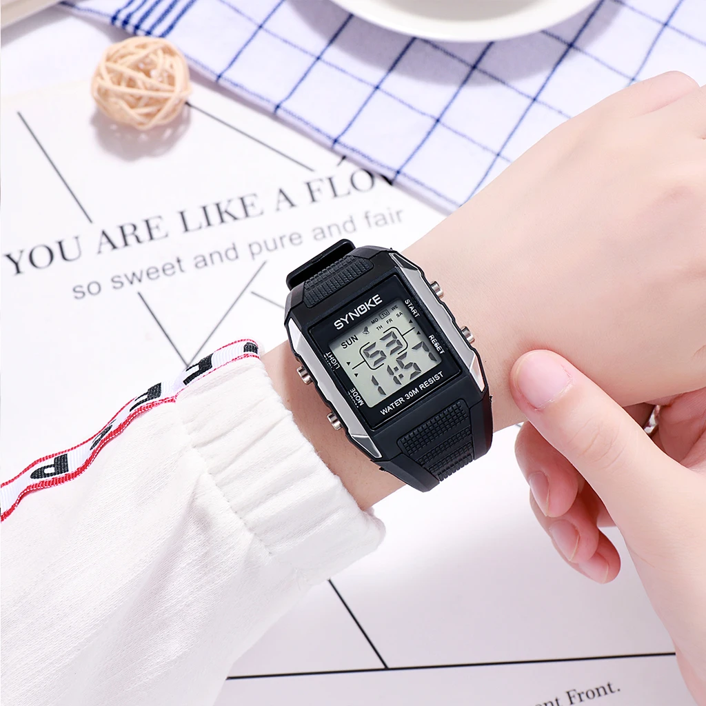 

SYNOKE Digital Watch Men Sports Chronograph Running Seconds Waterproof Luminous Relogio Masculino Students Digital Watch
