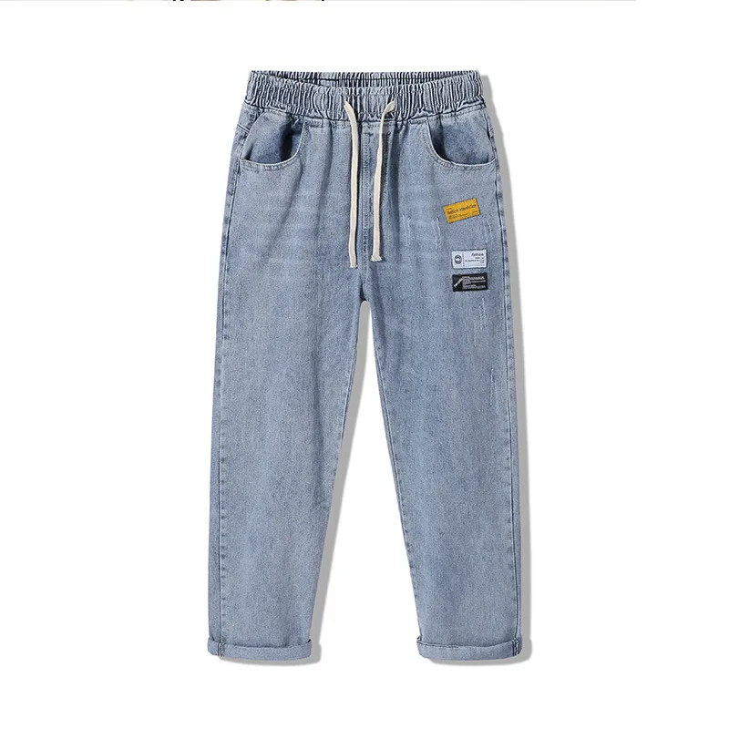 

Jeans men's loose trend tooling harem cropped pants