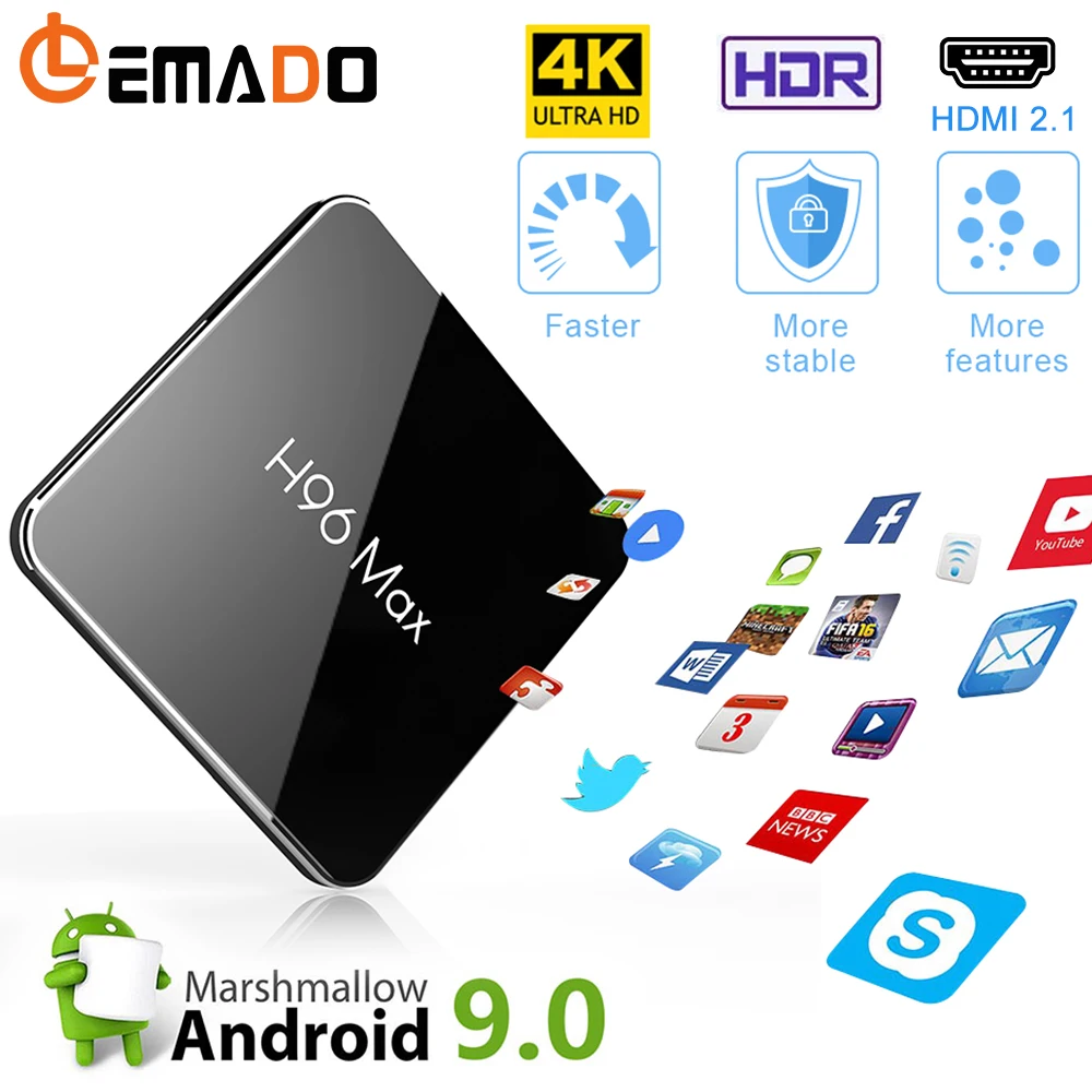 H96 MAX pro tv Box Android 9 0 Amlogic S905X2 4 Гб ОЗУ 64 ПЗУ 3D 4K Netflix Youtube потоковый медиаплеер LEMADO Smart