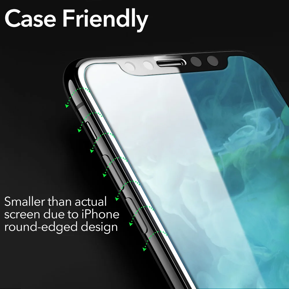 ESR закаленное стекло для iPhone X защита экрана 9H Защитная пленка 7 8 Plus 6 6S 2