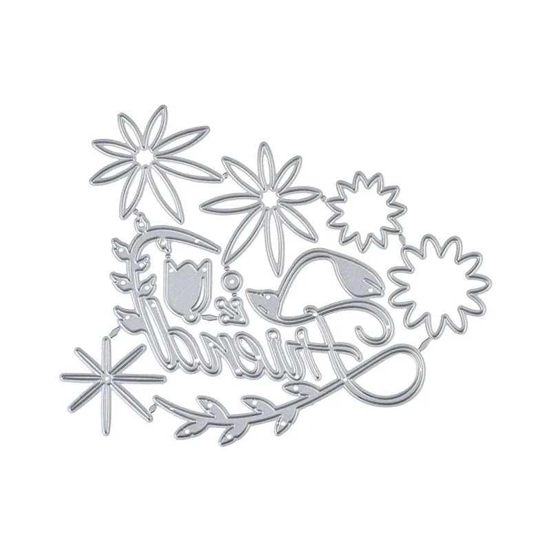 GJCrafts цветок и письмо металла резки Скрапбукинг Ремесло тиснение штампованный по