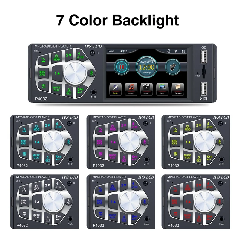 

3.8 Inch Autoradio Bluetooth Auto Audio MP5 Player Car Radio FM 1 Din Radio Player Wheel Control