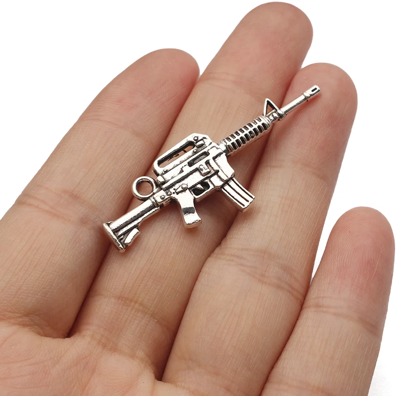 

10pcs Metal Gun Charms Pendant Rifles Charms Men's Jewelry Accessories For Necklace Jewelry Making