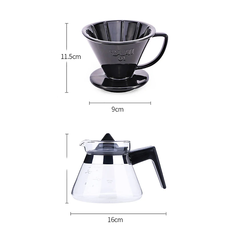 1 комплект V60 стеклянный кофейник фильтр для кофе чайник Портативный