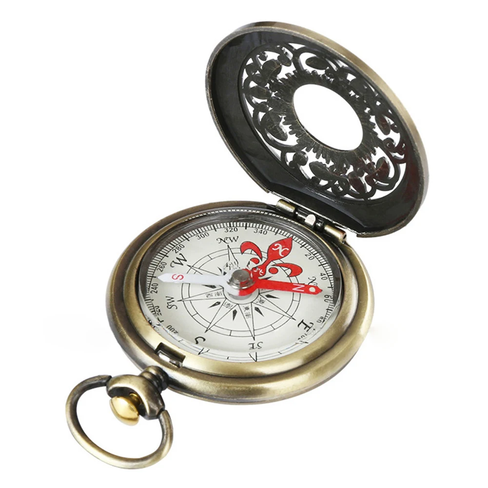 Винтажный Бронзовый компас карманные часы уличный инструмент карманный для
