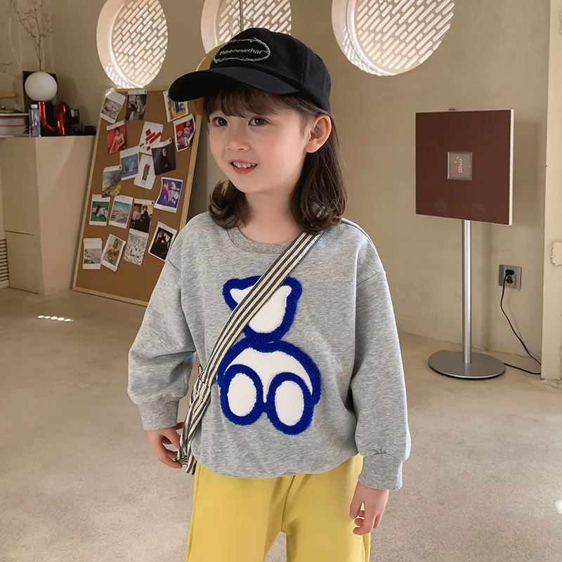 

Autumn New Arrival Children Girls Clothing Long Sleeeve Cartoon Bear Children T Shirt Kids Cotton Tops Kids Clothes for 2-6Y