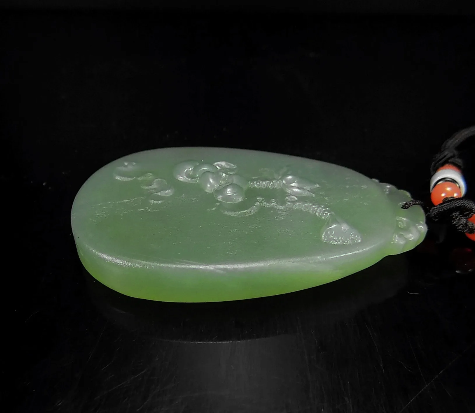 

Jade Jewelry Natural Jade Pendant Necklace Hand-Carved lotus flower Jadeite Necklace Pendant Gift No Treatment 505e