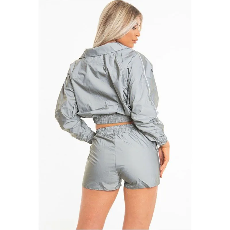 Женский светоотражающий светильник Meihuida тренировочный костюм на молнии