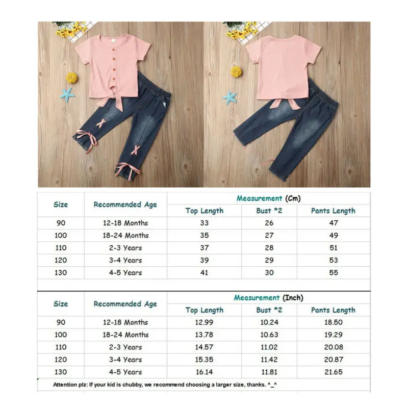 Модные комплекты одежды Emmababy для маленьких девочек 2 шт. рубашка топ джинсовые