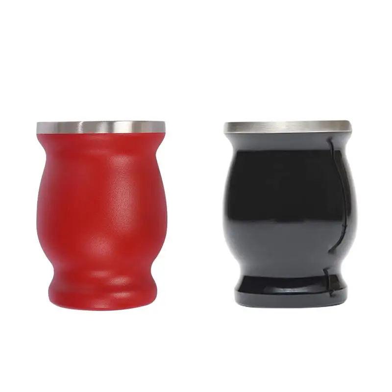 

Heat Insulation Cup Teacup Stainless Steel Teacup Double Layers Read Coffee Tea Drink Cup with Straw and Brush