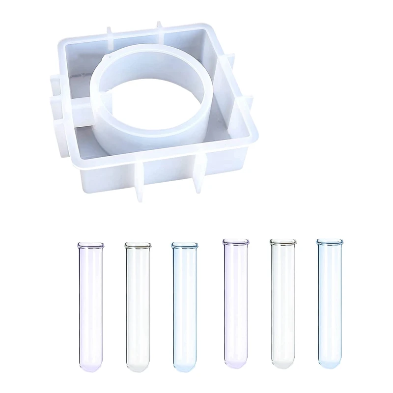 

Plant Propagation Station Vase Silicone Mold with 6 Test Tubes, Suitable for Home Office Desktop Decoration