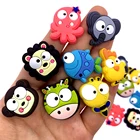 10 шт.компл. Мультяшные Животные ПВХ плоские задние аксессуары для DIY скрапбукинга чехол для телефона ювелирные изделия Большой Глаз корова Лев милые компоненты