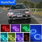 Для Mitsubishi Challenger Montero Sport 2008 - 2016 светодиодные кольца для фар по периметру halo многоцветные RGB ангельские глаза демона