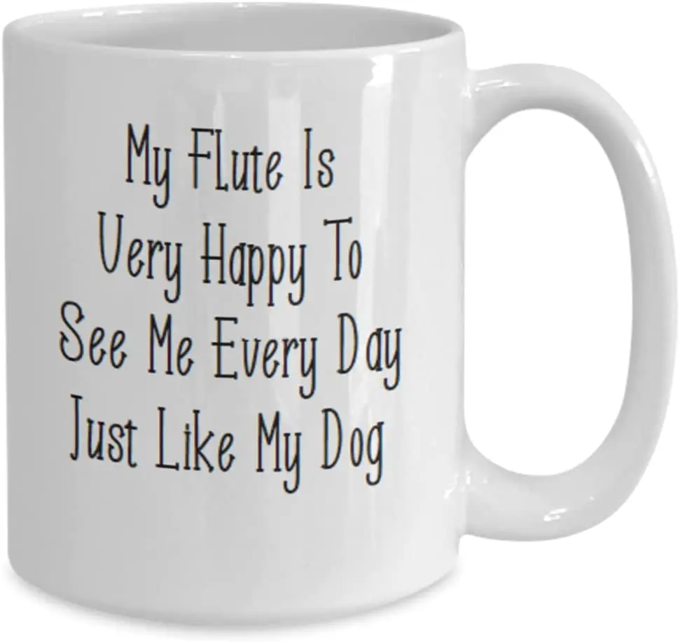 Чашка флейта забавная кофейная кружка с радостью увидеть меня мою собаку флейты