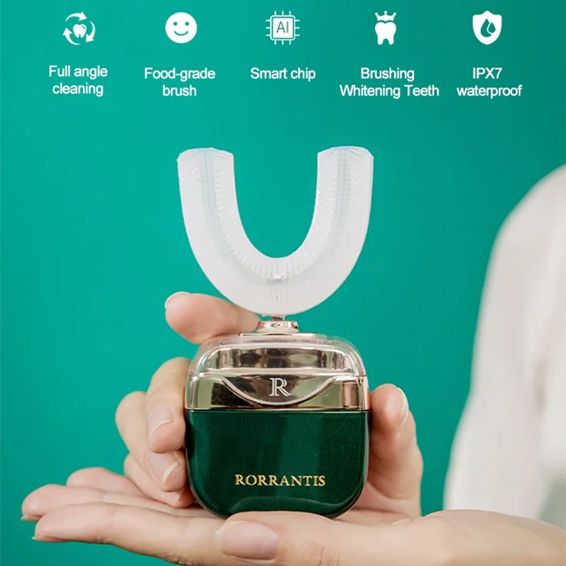 

USB Rechargeable Ultrasonic Silicon Toothbrush 360 Degrees Intelligent Electronic Tooth Brush For Teeth Whitening Men And Women