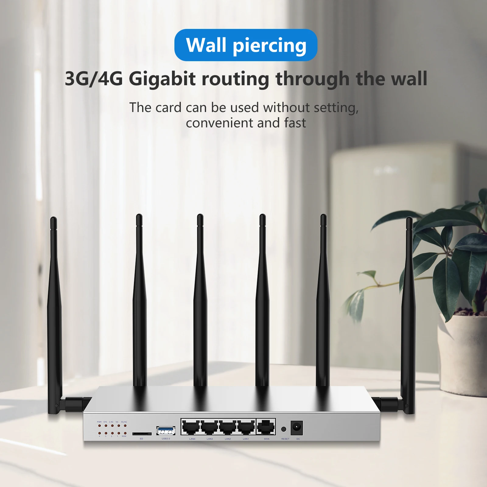 

ZBT WG3526 3G/4G Router With SIM Card Slot Gigabit Dual Band 4G LTE Wireless WiFi Router MTK7621 Powerful Chipset Wi-Fi Router