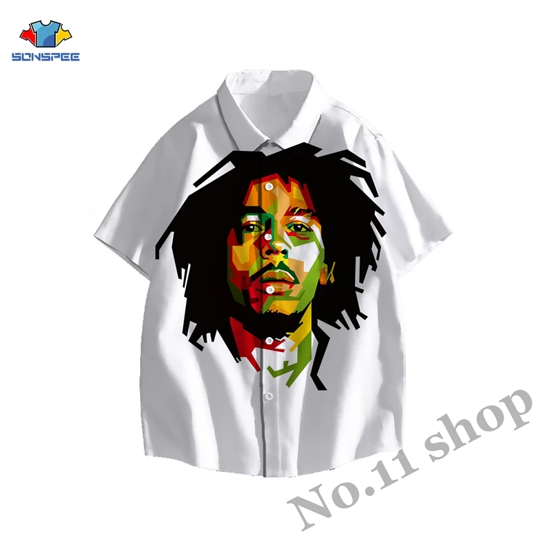 Bob Marley/Гавайский пляжный кардиган Летняя Модная рубашка с короткими рукавами