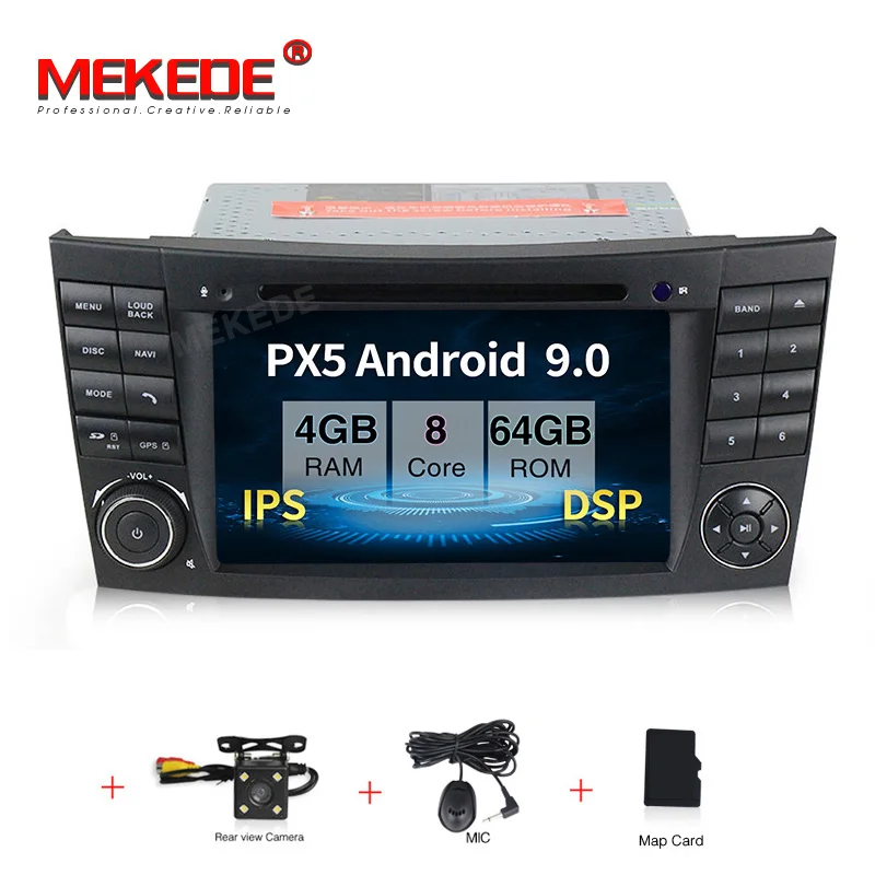 MEKEDE Android 9,0 ips DSP сенсорный автомобильный dvd-плеер с экраном для Mercedes Benz E-Class W211 E200 E220 E300 E350 четырехъядерный Wifi радио - Цвет: 64G DVD CAMERA