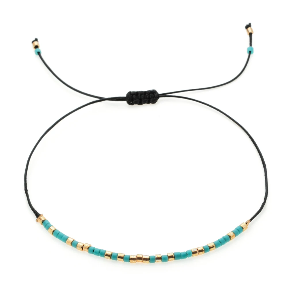 Женские браслеты в богемном стиле с бусинами из кристаллов плетеные