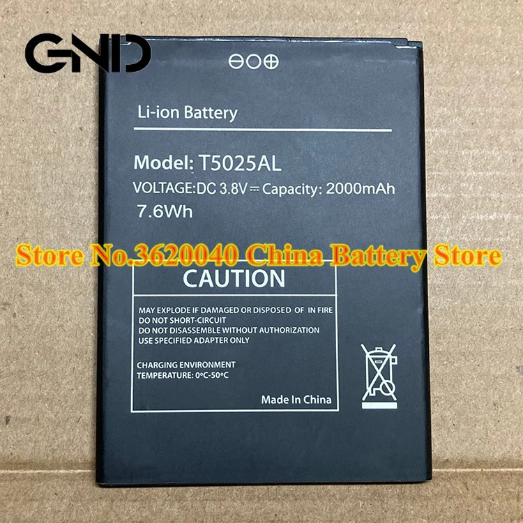GND 3 8 V 2000 мА/ч 7.6Wh T5025AL Замена Батарея для мобильный телефон Внешняя новый бренд Li Ion