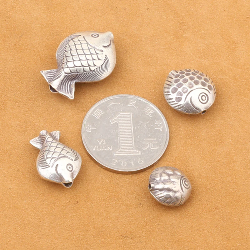 Wholesale S925 Sterling Silver DIY Accessories Thai Handmade Cute Fish Bracelet With Cloud Beads