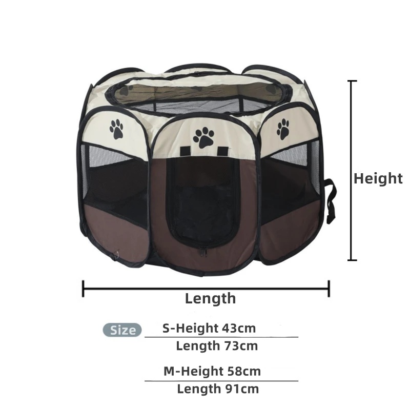 Переносная складная палатка для домашних питомцев домик собак восьмиугольная