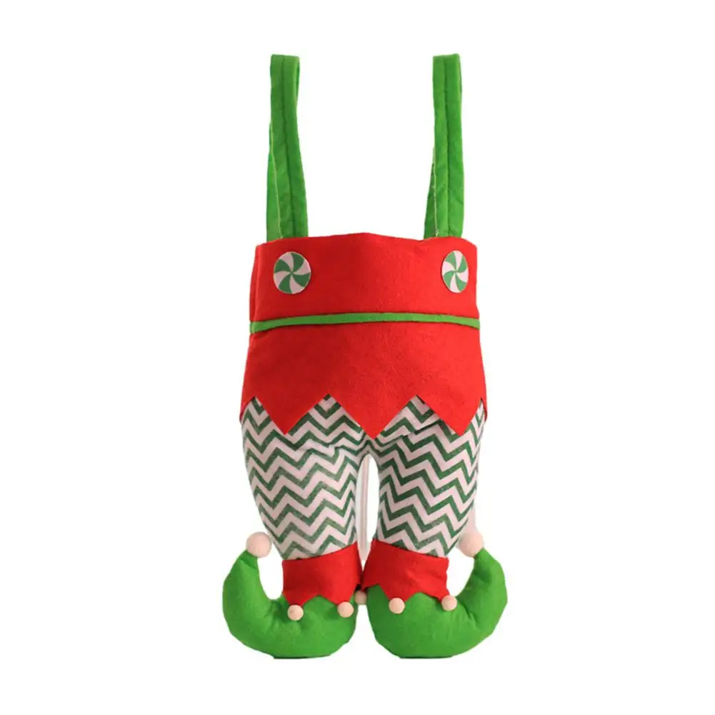 

Christmas Elf Leg Candy Bag Santa Elf Spirit Pants Treat Pocket Decor Beautiful Gift Candy Bottle Holiday Party Gifts Bags