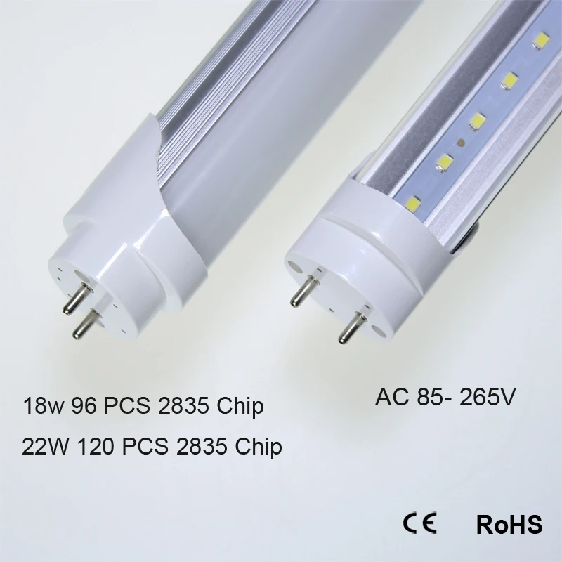T8 18 Вт 22 1 2 м V-образная светодиодная трубка замена люминесцентной трубки G13 5000K