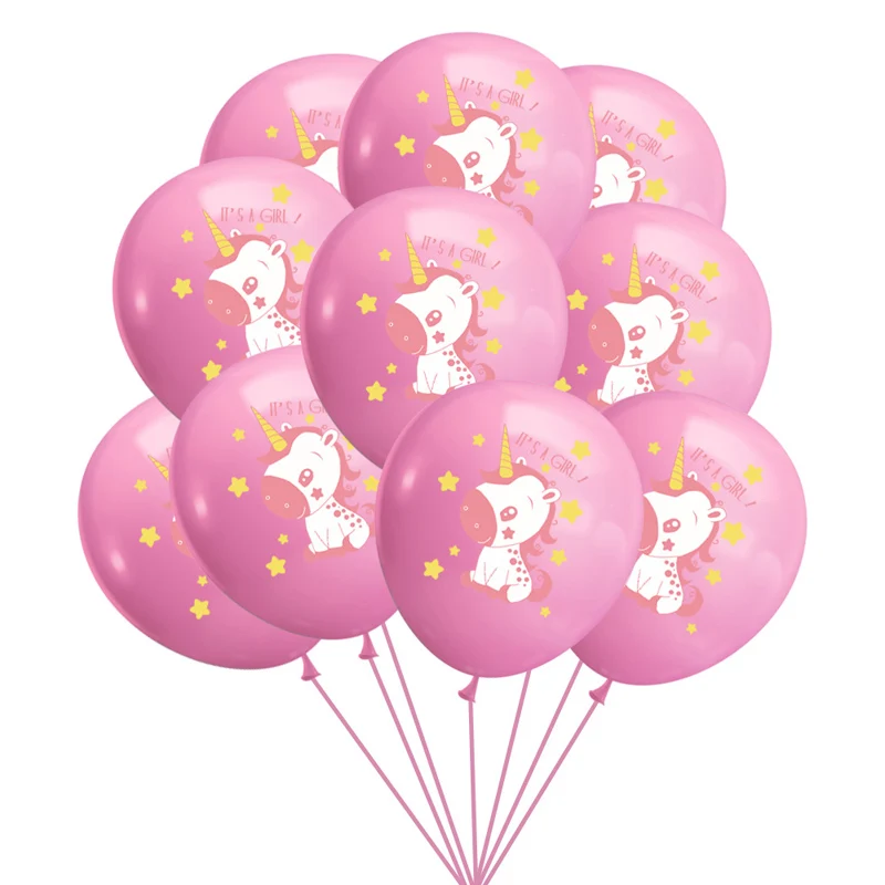 Leeiu это Единорог девочка Мальчик День Рождения шары для будущей мамы следы