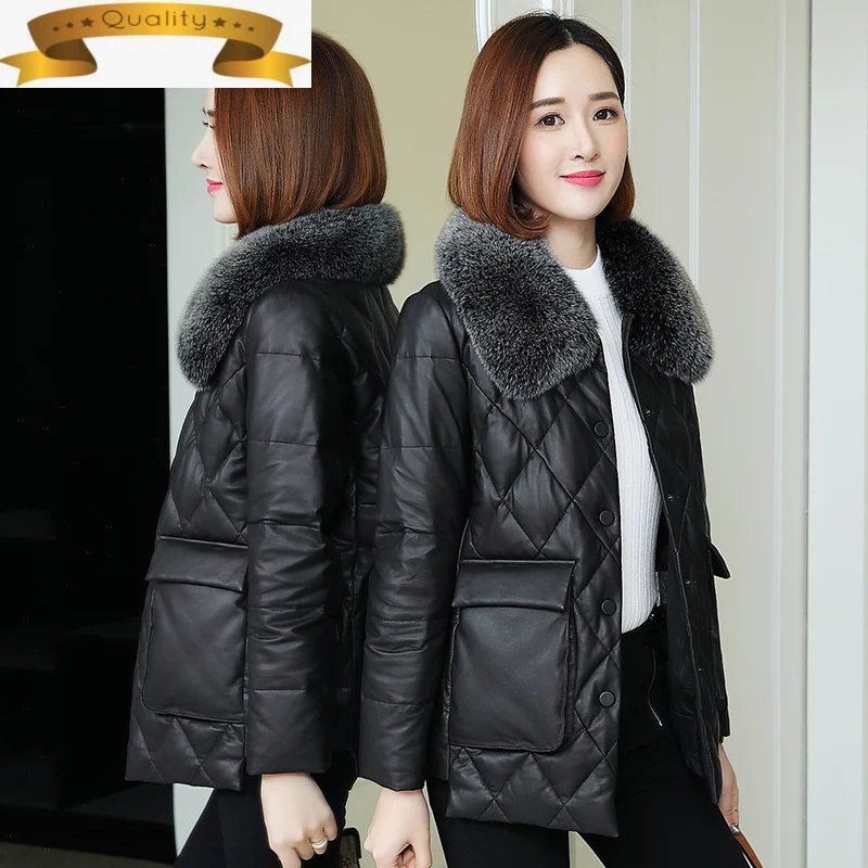 

Женская куртка из натуральной кожи, куртка из овечьей кожи, корейское зимнее пальто на утином пуху для женщин, одежда, Chaqueta Mujer J133 YY138
