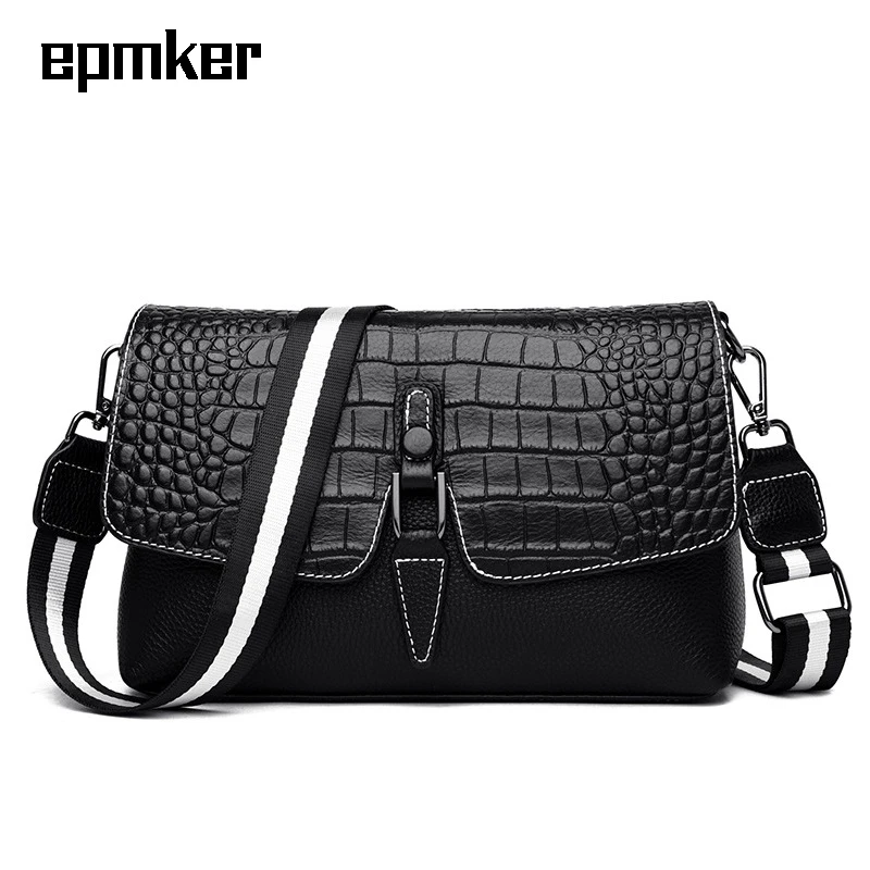 

EPMKER 2021 Crossbody Bags for Women Purses and Handbags Luxury High Quality Shoulder Bag Genuine Leather Bags Chic Clutch Bag