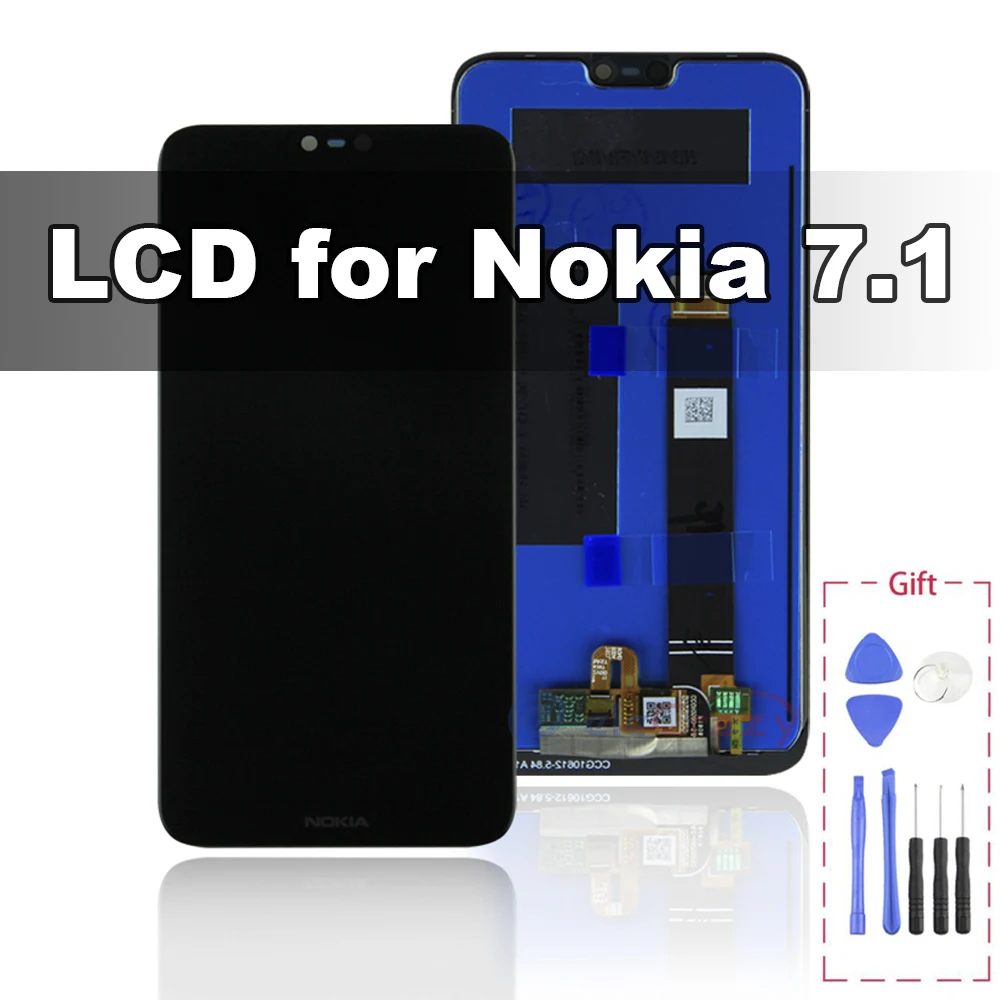 

for original Nokia 7.1 LCD+frame TA-1085 TA-1095 TA-1096 Display touch screen digitizer Assembly with frame Replacement Tested