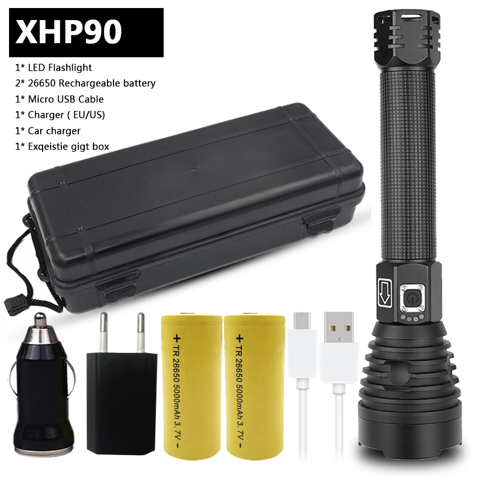 Package F Litwod XHP90 мощный светодиодный светильник-вспышка фонарь с зумом 18650/26650 usb Перезаряжаемый Аккумулятор ярче, чем xhp70.2 кемпинг, уличный светильник - Испускаемый цвет: Package F