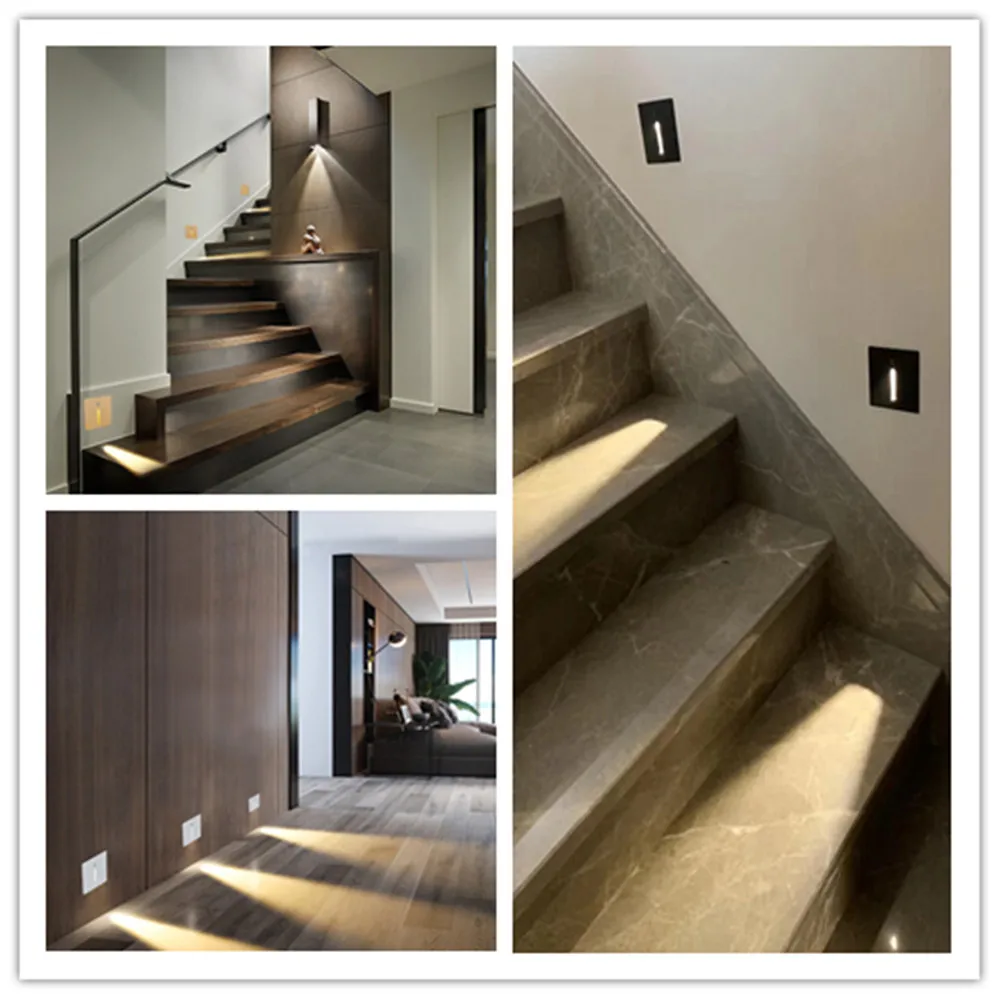 

1W Einbau LED Treppen Licht Leuchte Loft Wand Beleuchtung Schritt Stairway Footlight Indoor Dekoration Lampen Mit Motion Sensor